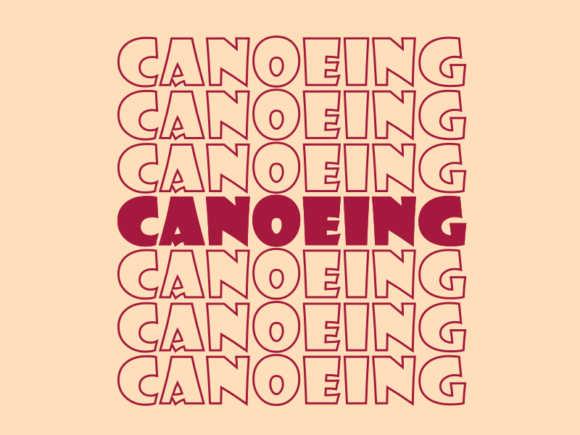 Canoeing SVG Cut File: Graphics for Print Templates