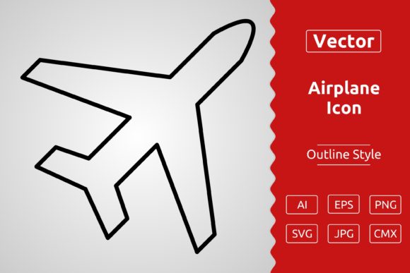 Vector Airplane Outline Icon Design: Graphics & Icons for Sellers